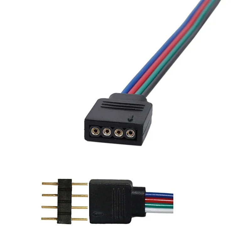 10 шт. мм 4pin RGB Светодиодная лента без пайки двойной разъем зажим кабель удлинитель