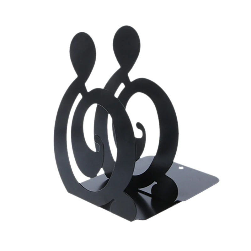 

Musical Note Metal Bookends Iron Support Holder Desk Stands For Books
