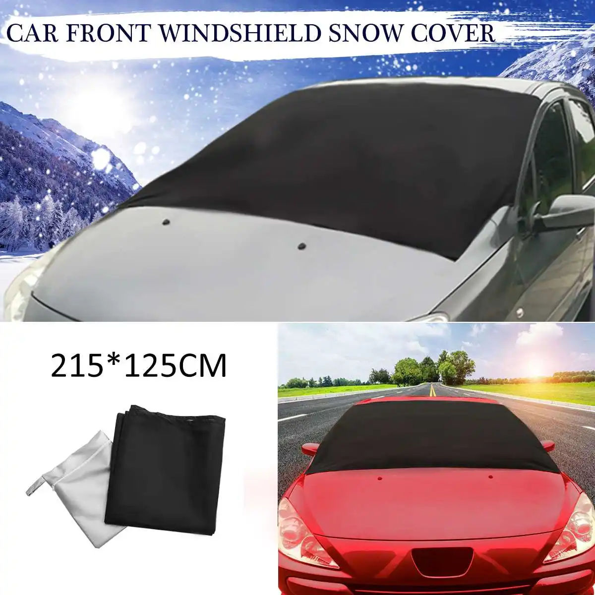 

215x125cm Car Magnetic Windshield Cover Windscreen Snow Ice Covers Sunshade Waterproof Dustproof Outdoor Protector