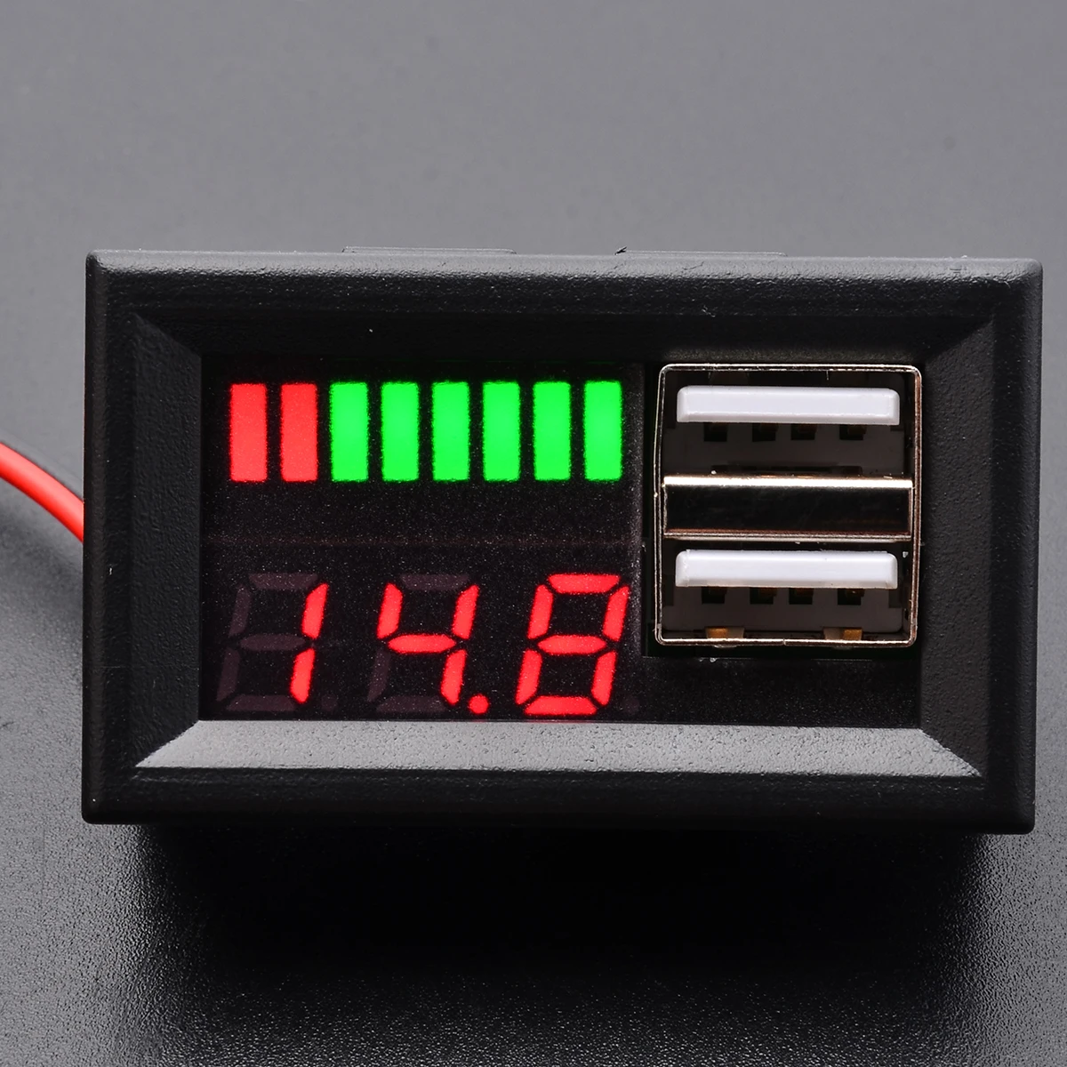 

LED 12V Lead Acid Battery Capacity Indicator Voltage Meter Power Voltage Display Meter Dual USB Charger For Outdoor Power