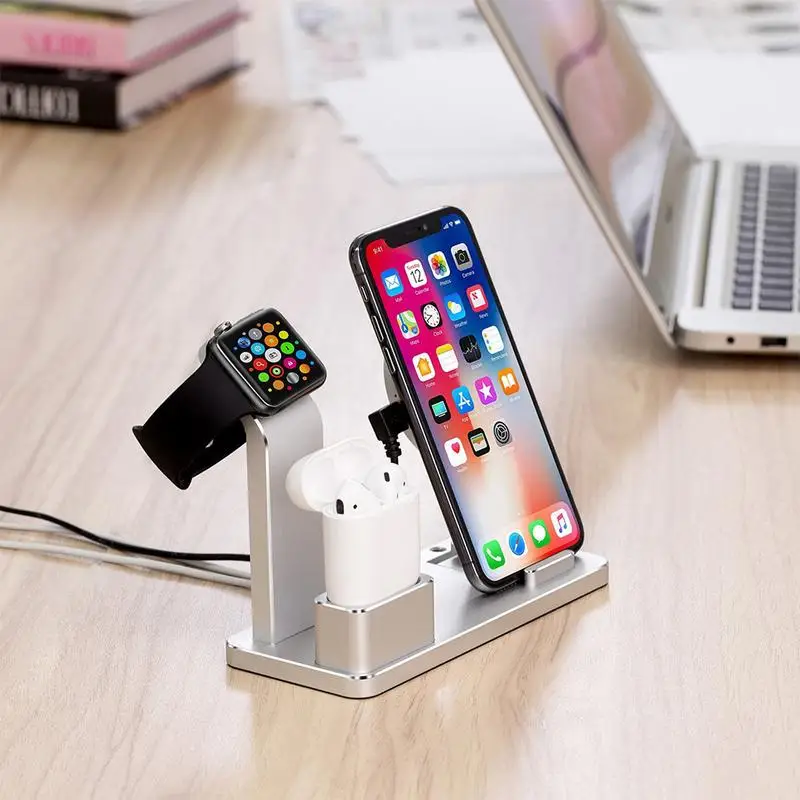 

4-in-1 Charging Stand Charging Dock Holder for Apple Watch AirPods iPad Apple Pencil Wireless Charger Replacement Aluminum