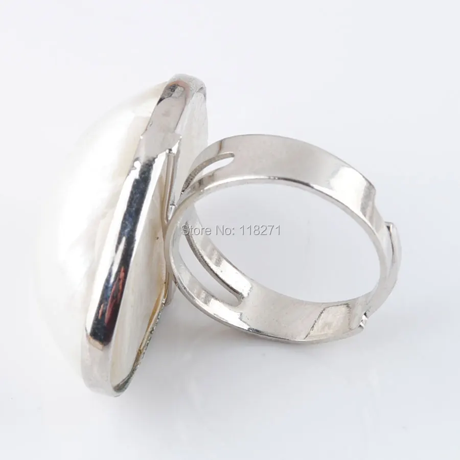 Натуральное регулируемое кольцо с бусинами в виде ракушки для мужчин и женщин, Reiki Sea Shell, обручальное кольцо WOJIAER PX3052