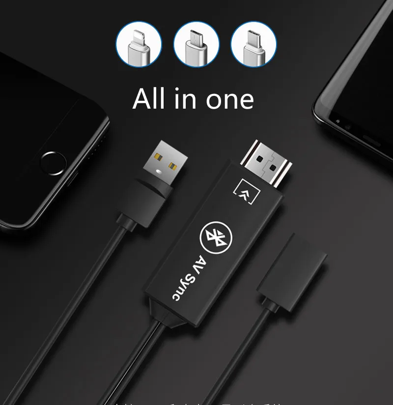 USB Female HDMI Cable Bluetooth HDTV Audio Video Adapter For Samsung S5