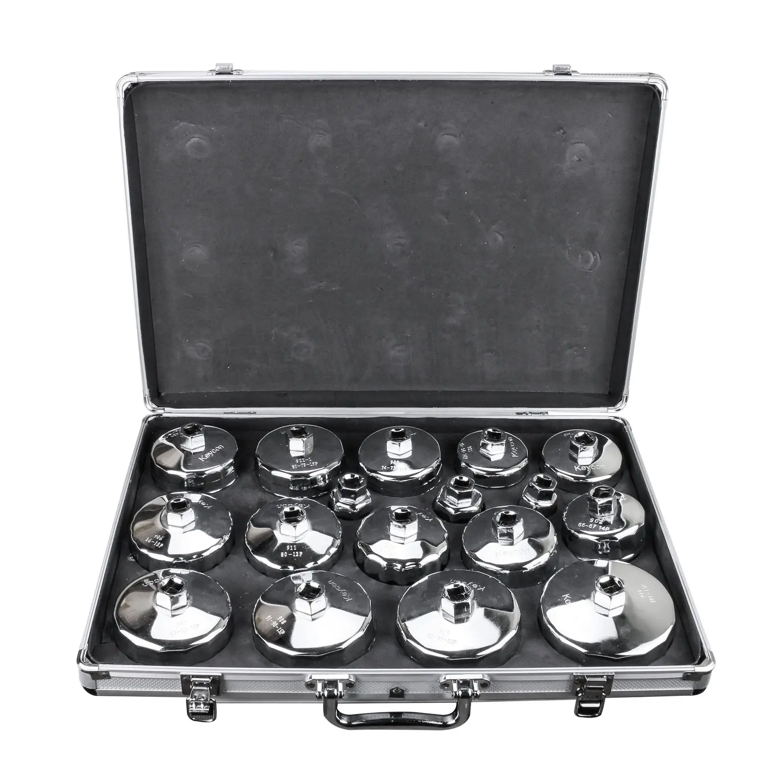

Oil Filter Wrench,Universal Auto 17 PCS Storage Case Cap Housing Cover Engine Oil System Tool Kit Fits Engines Aluminum Alloy