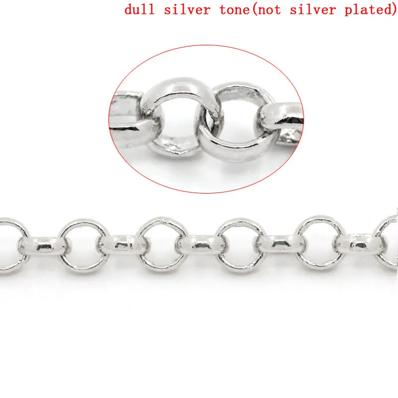 

Lovely Link-Soldered Chain Findings Silver Color 6mm Dia.2M (B24705)