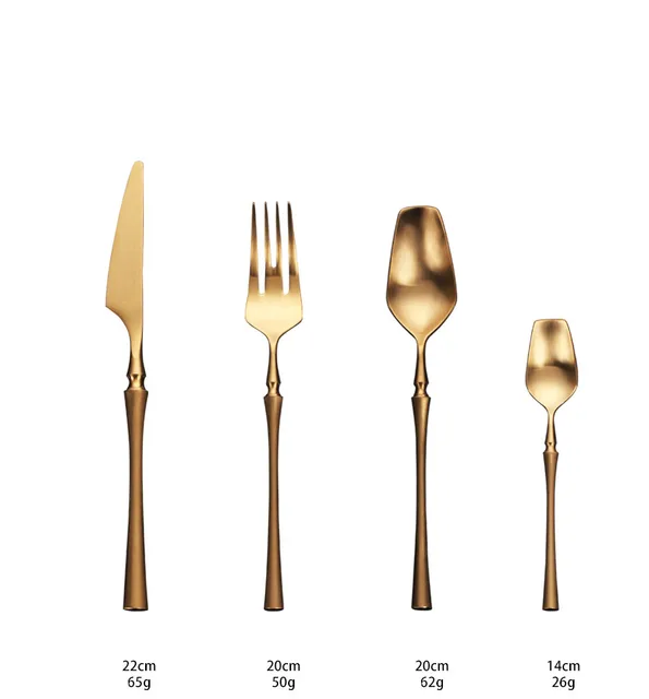 304 Stainless Steel Cutlery Set Gold Dinnerware Set Western Food