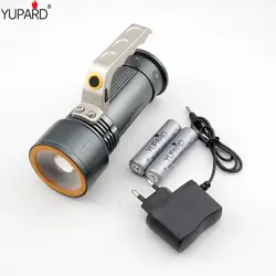 YUPARD XM-L2 светодиодный T6 светодиодный фонарик Масштабируемые белый красный свет аварийный прожектор + 18650 аккумулятор + зарядное устройство