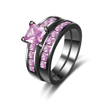 

Zirconium 14k Black Gold Amethyst Diamond Ring Jewelry for Women Bizuteria Anillos De Obsidian Bague Etoile Diamantes Gemstones