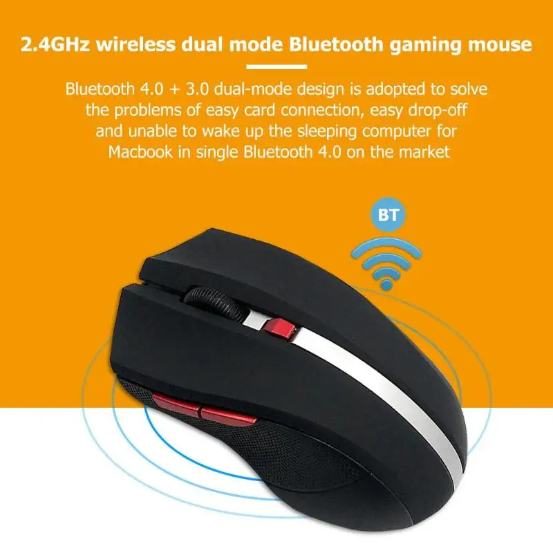 2,4 ГГц беспроводной двухрежимный вluetooth 4,0+ 3,0 игровая мышь 2400 dpi 6 клавиш оптическая мышь для ПК ноутбука настольная дропшиппинг мышь