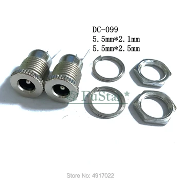 

5PCS/LOT DC099 5.5 x 2.1mm 5.5 x 2.5mm DC Power Jack Socket Female Panel Mount Connector DC-099 5.5*2.1 5.5*2.5 mm Open Hole 11M