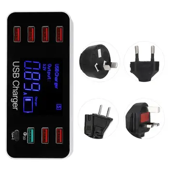 

Fast Charging 7 USB Smart USB Hub with QC3.0 + Type C USB Charging Station with LED