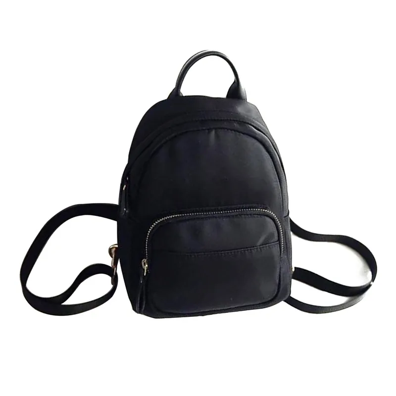 Женский нейлоновый рюкзак через плечо школьная дорожная сумка маленький повседневный рюкзак (черный)