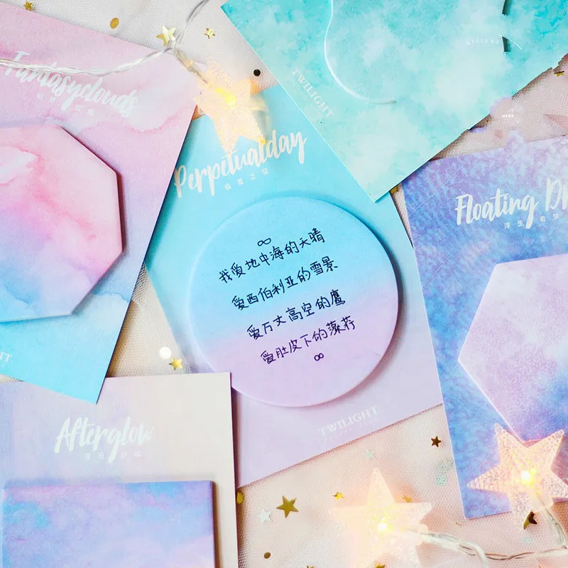 

Creative Rainbow Colorful Memo Pad Paper Stickers Note For Kids Gift Korean Stationery Quality Office School Supplies Bts Tools