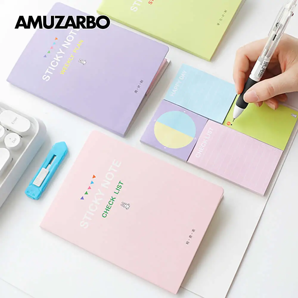 

Creative 4 IN 1 Colorful Combination Memo Pad Sticky Notes For Office School N Times Self-adhesive Sticky Index Paper Plan Note