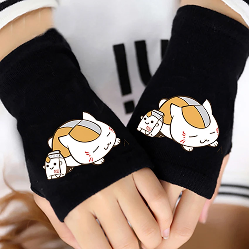  Anime Natsume's Book of Friends Cotton Knit Wrist Gloves Mitten Lovers Anime Accessories Cosplay Fingerless Warm Gloves