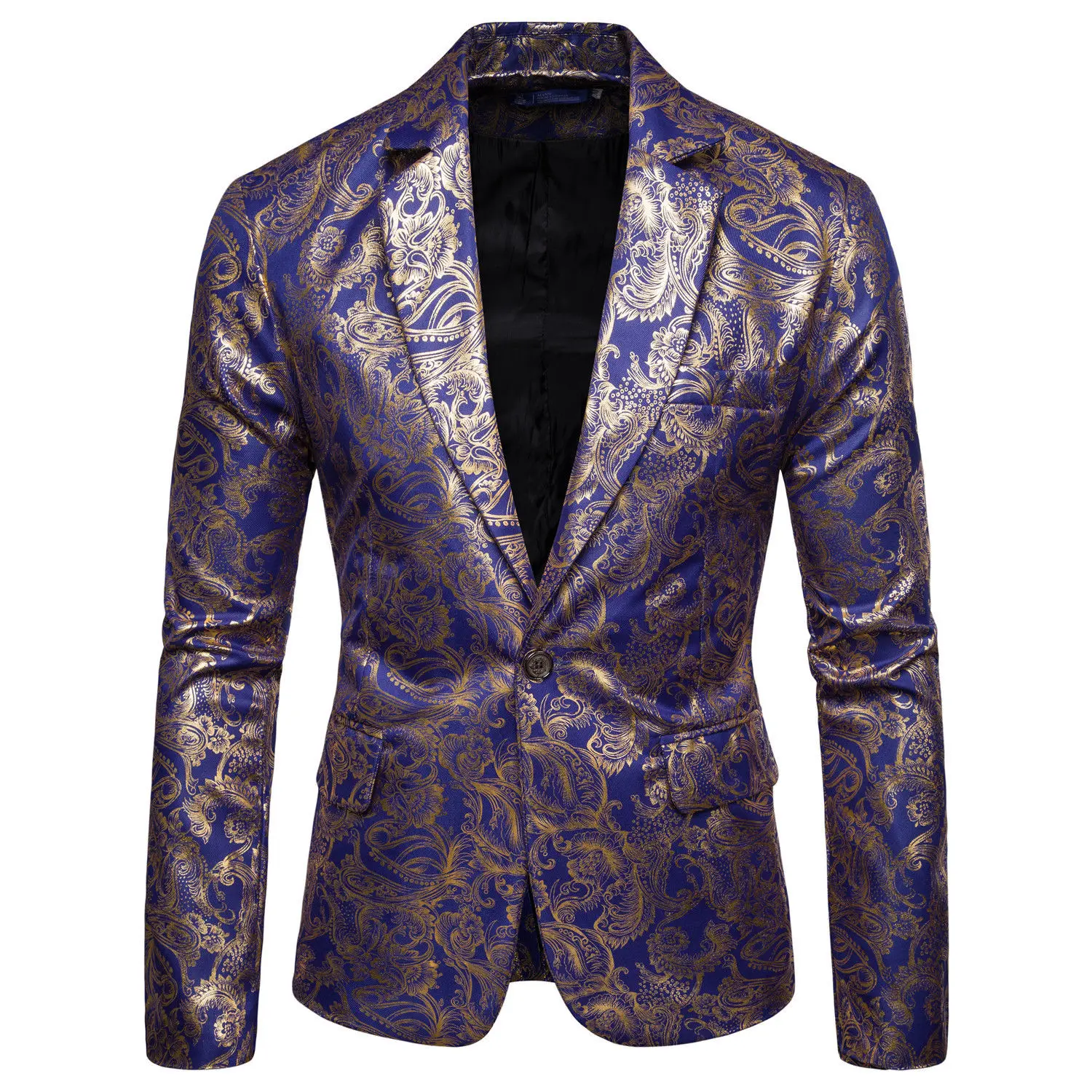 

High Quality Men's Collared Neck Slim Fit Formal Business Jacket Suit Blazer Three Colors Plus Size M-3XL