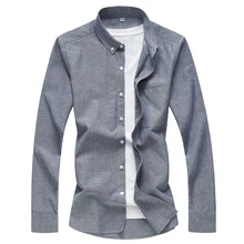 Оксфорд спиннинг длинный рукав сплошной цвет Мужская тонкая рубашка Летний Классический стиль рубашка мужская самосовершенствование мужская мода платье рубашки