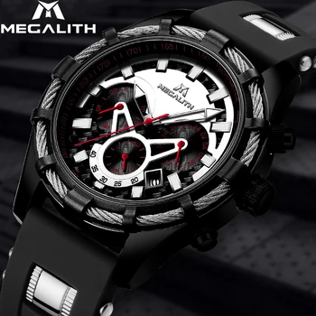 

MEGALITH Watch Mens Top Brand Luxury Quartz Watch Sport Display Wristwatch Male Relogio Luxo Waterproof Chronograph