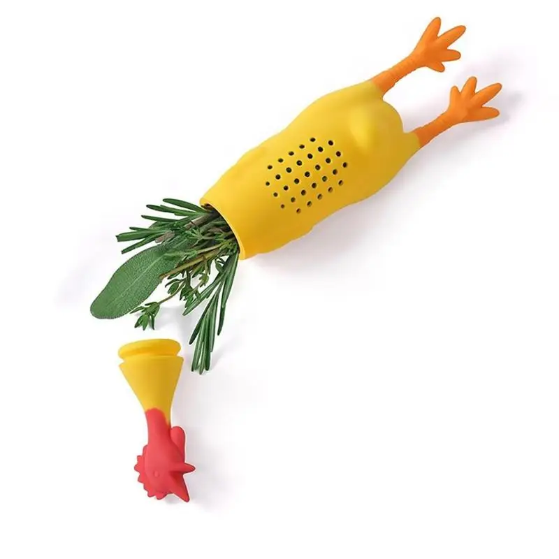

Cute Cock Simmering Soup Seasoning Jar Spice Box Seasoning Container Reusing Silicone Seasoning Box