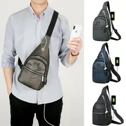 Новинка 2019 года Сумки на пояс для мужчин наплечный рюкзак слинг Спорт Путешествия повседневное Crossbody сумка зарядка через usb