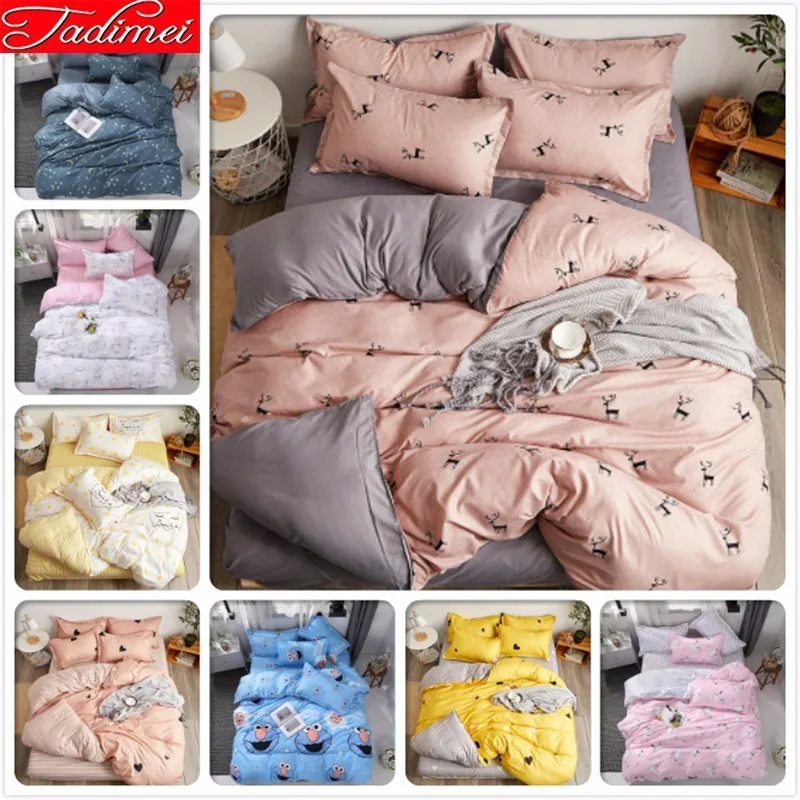 cheap Adult Kids Soft Cotton Duvet Cover Bedding Set Bed Linen Single Twin Queen King Size 150x200 180x220 200x230 220x240 Bedspreads