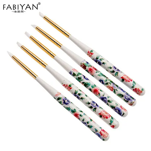 

Nail Art Silicone Pen Sculpture Embossing Modeling Carving Dotting UV Gel Manicure Tool Flower Pattern Design 5PCS/Set Drawing