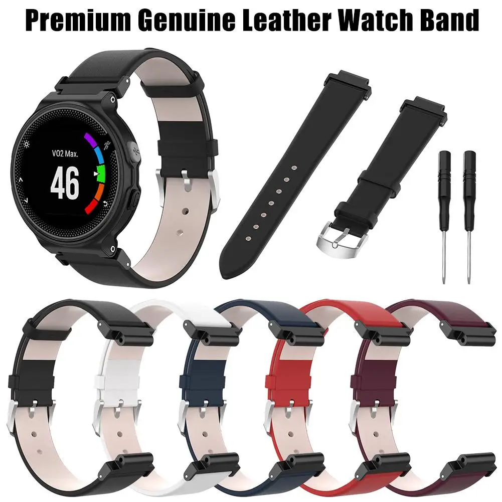 Сменный ремешок из натуральной кожи для наручных часов Garmin Forerunner 230 235 220 620 630 735