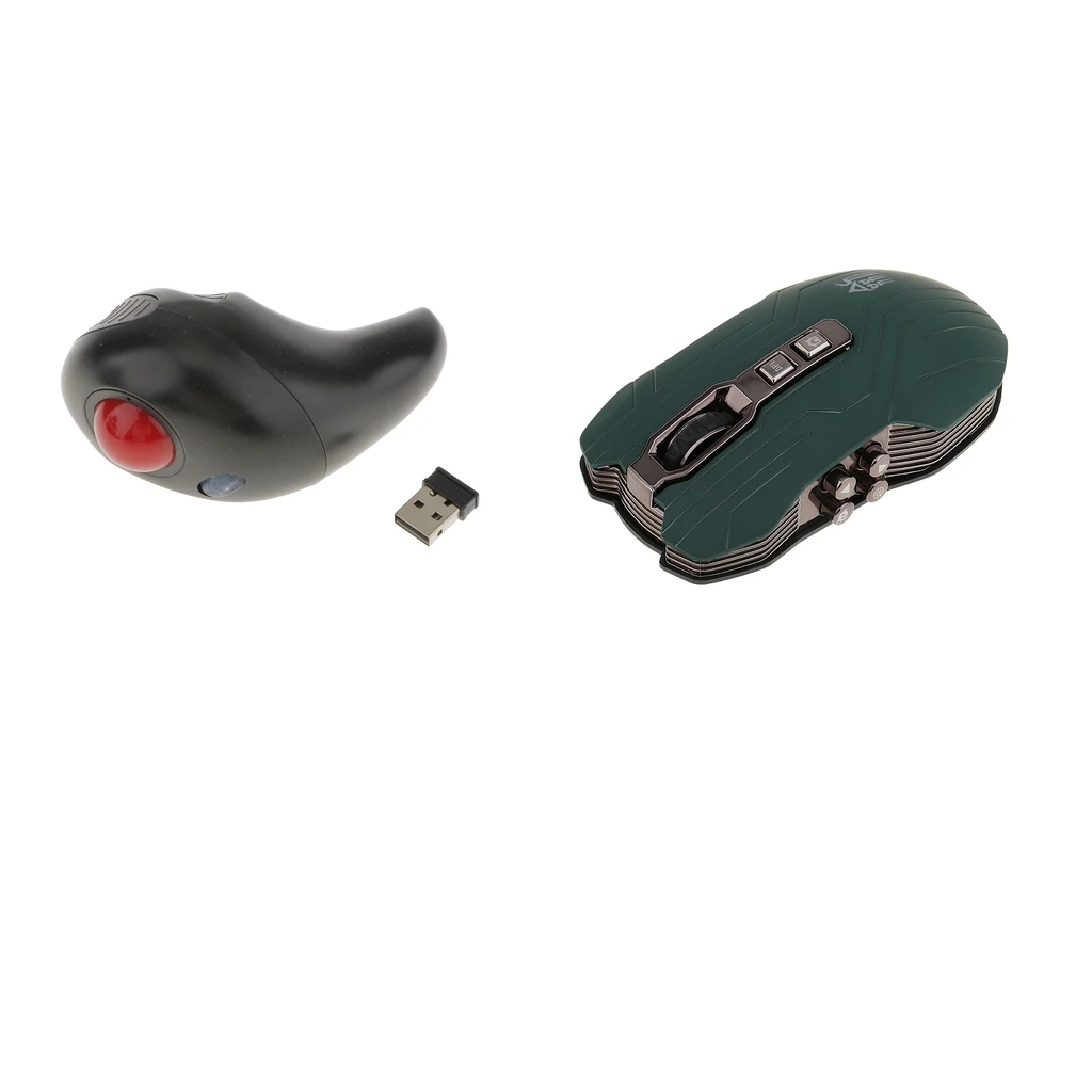 

USB Wireless Handheld Trackball Mouse + 2.4G Mouse Optical Mice Ergonomic