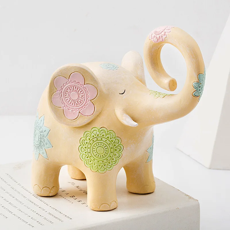 

Northern Europe Animal Retro Ornaments Cartoon Gift Deer Room Decoration vintage home decor Small Elephant Statue
