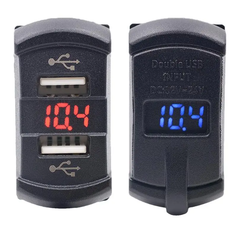 

CS-437 12-24V LED Dual USB Port Car Charger Adapter with Voltmeter