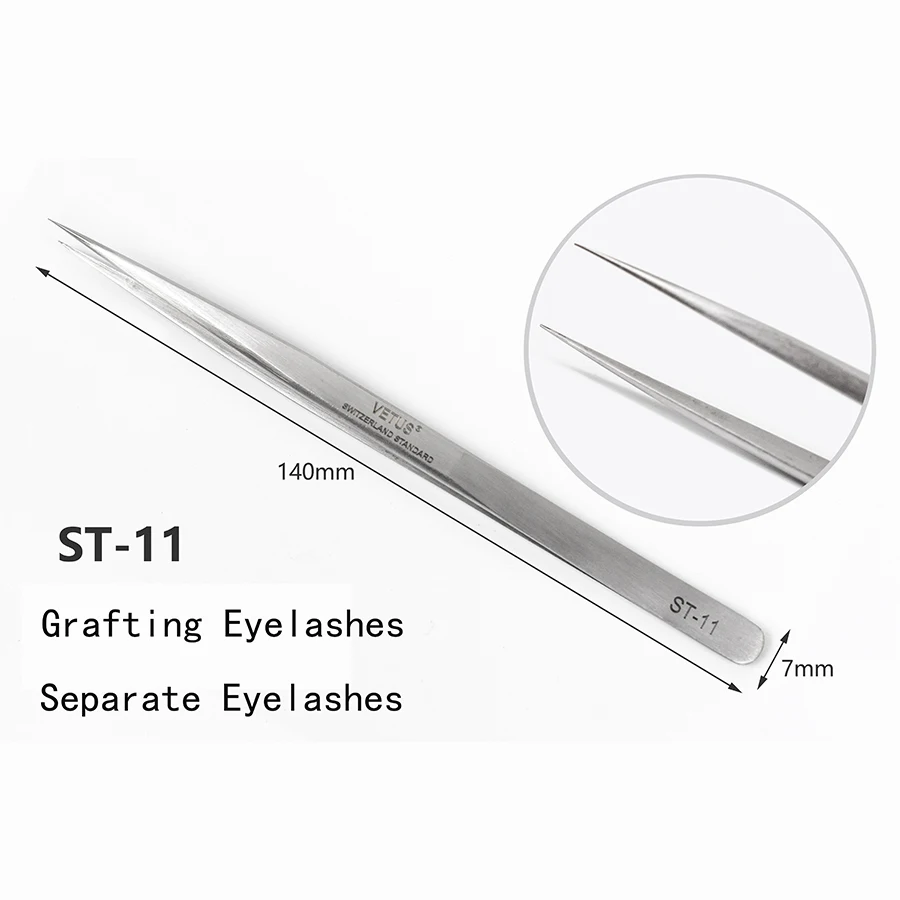 

100% Genuine Vetus SP Series Ultra Precision Stainless Tweezers for Eyelash Extension Anti Acid ESD Tweezer