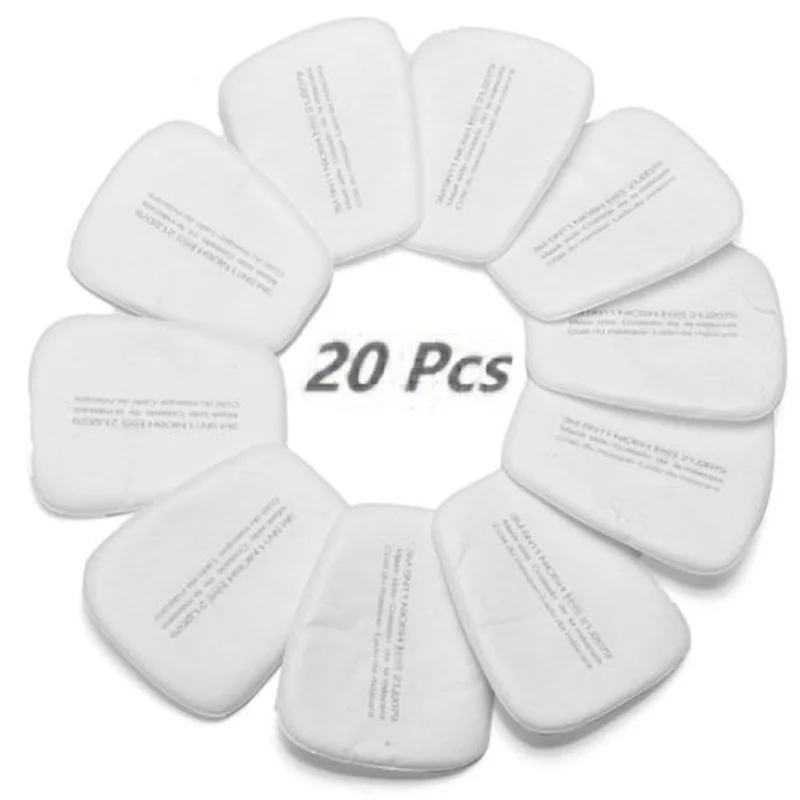 

20pcs Dust Gas Mask Respirator Accessories Filter Cotton Cartridge For 3M New