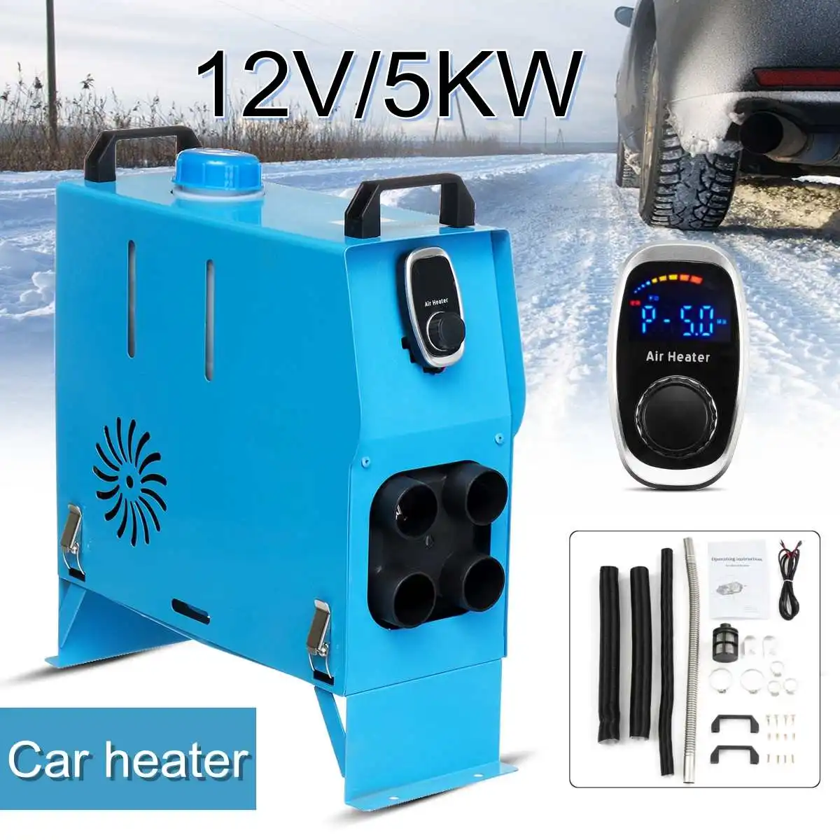 

All In One 5000W Air Parking diesels Heater 5KW 12V Car Heater For Trucks Motor-Homes Boats Bus +Digital Knob Switch