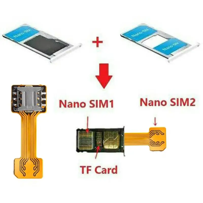 Гибридный двойной адаптер ALLOYSEED с двумя слотами для sim карт Micro SD TF Xiaomi Android