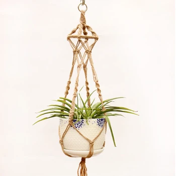 

1pc Macrame Hemp Plant Hanger Flower Pot Holder Legs Hanging Rope Baskets Decor