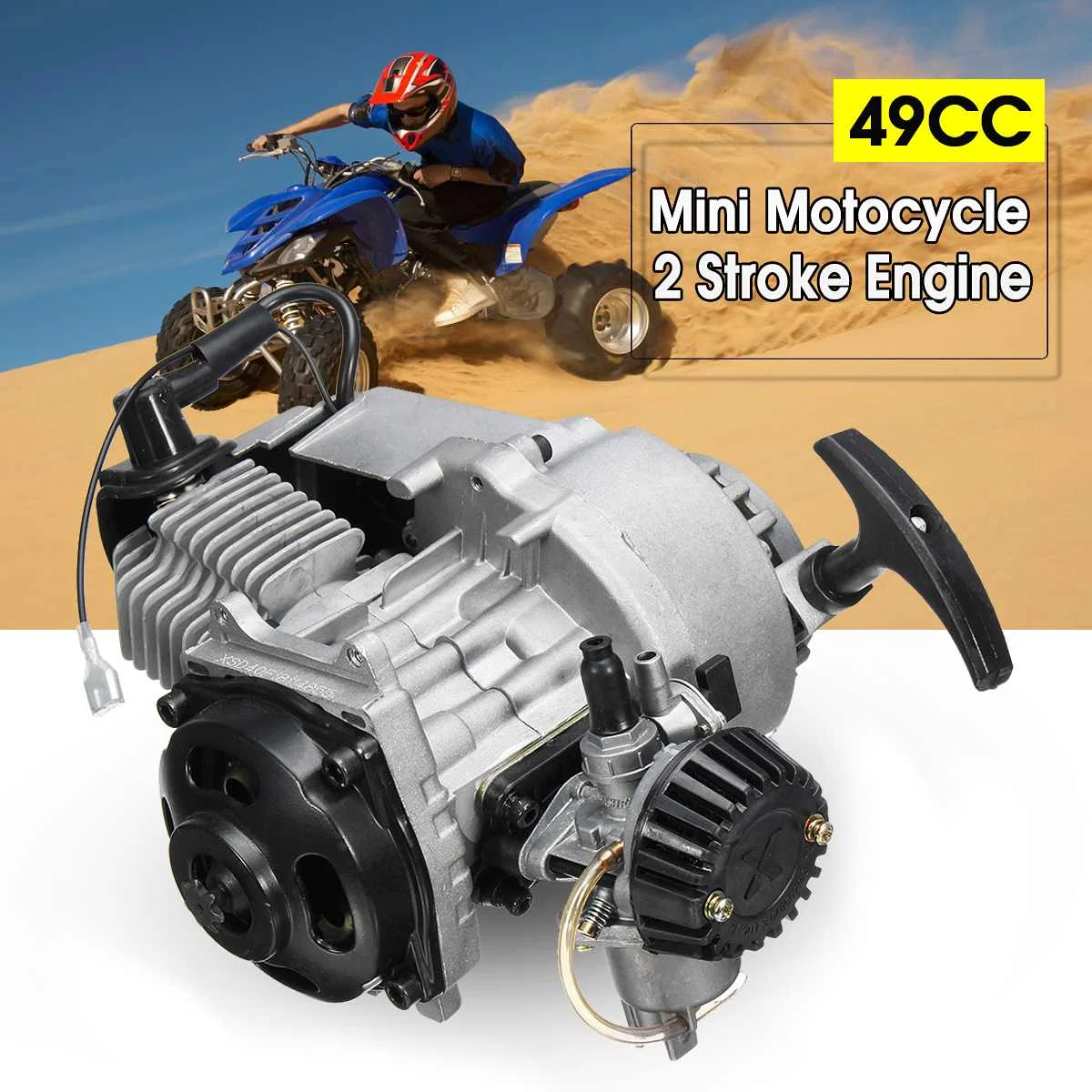 

49cc 2-Stroke CDI Hand Pull Start Engine Motor For Pocket Bike Mini Dirt Bike ATV Scooter
