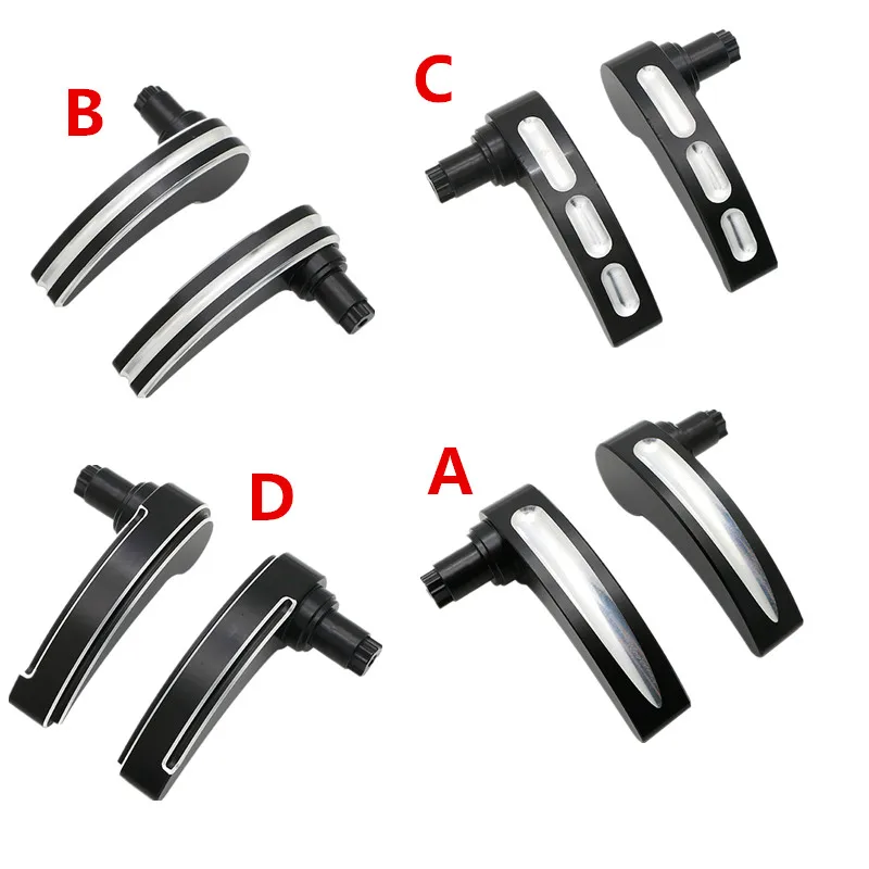

Billet Aluminum Black Race Beveled Saddlebag Lid Lifter Kit Latch Handles for Harley Touring Road King Glide 2014-2017