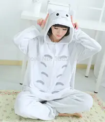 Kigurumi/новые зимние пижамы с животными Тоторо, ползунки унисекс, костюмы для косплея, спальный костюм для взрослых, пижамы с героями