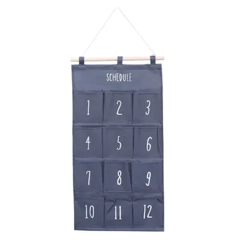 

Storage Pockets Wall Door Closet Hanging Storage Bag Organizer with Twelve Pockets (Blue)