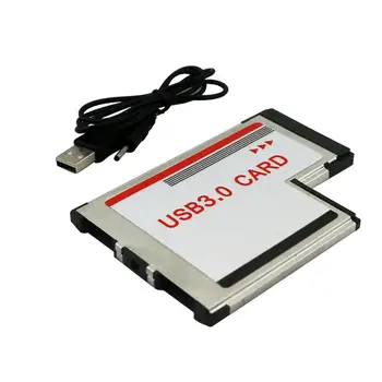 

54mm Express Card to Dual Ports USB 3.0 Adapter Converter for Laptop Computer Free Shipping