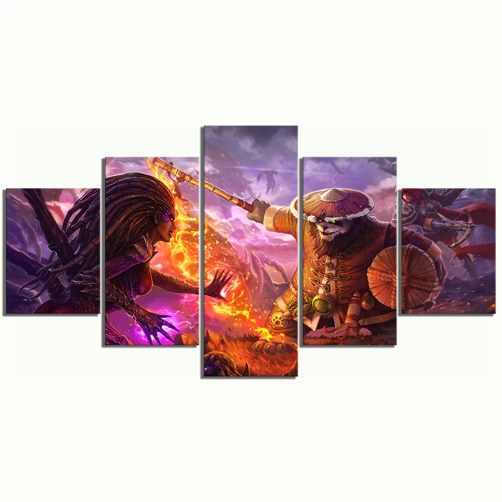  5 Piece Classic Game WOW Warcraft DOTA 2 Painting Poster Decorative Mural Art Room Wall Decor Canva