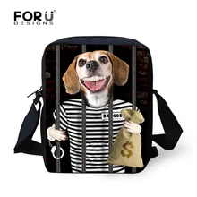 FORUDESIGNS/ модная мужская дорожная сумка через плечо с милым 3D изображением собаки; мужские маленькие сумки-мессенджеры для мальчиков-подростков; Mochila Infantil