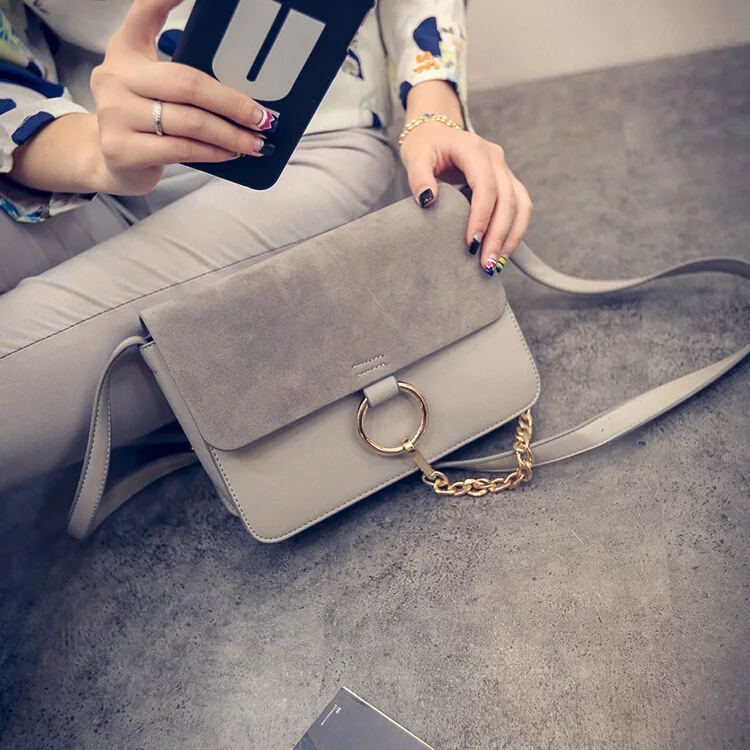 

Star girl bag 2019 new fashion ring abrasive single shoulder oblique bag Korean version of the tidal bag