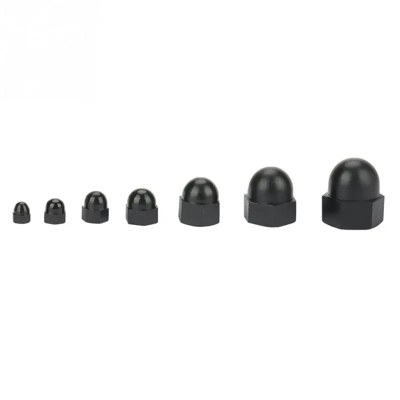 Nylon Plastic Acorn Nut Kit Dome Head Cap Hex Nuts Fasteners Black