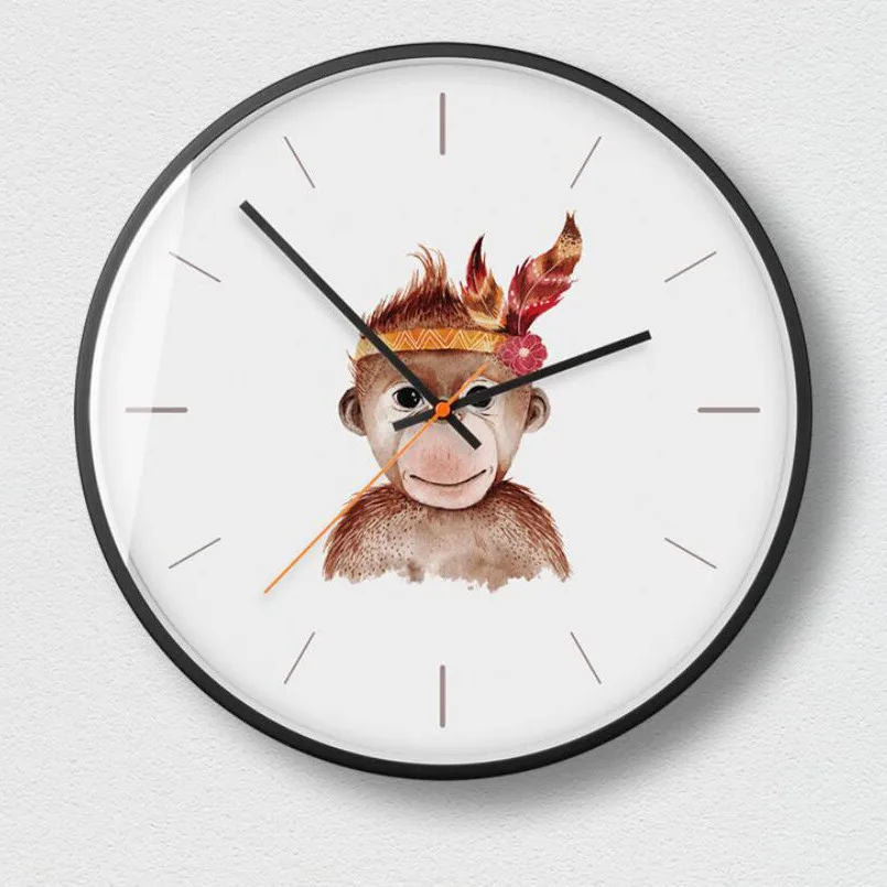 

New Wall Clock 3D Quartz Cartoon Animal Wall Clock Modern Design For Home Decoration Metal Abstract Silent Movement Wall Watch