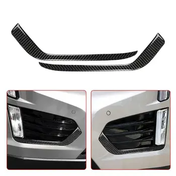 

1pcs Carbon Fiber Front Fog Light Eyelid Strips Trim for Cadillac XT5 2016-2017