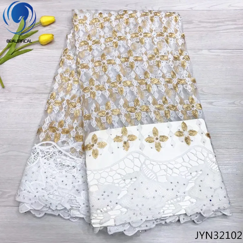 

BEAUTIFICAL french embroidery net lace tulle fabric with stones african mesh lace french tulle JYN321