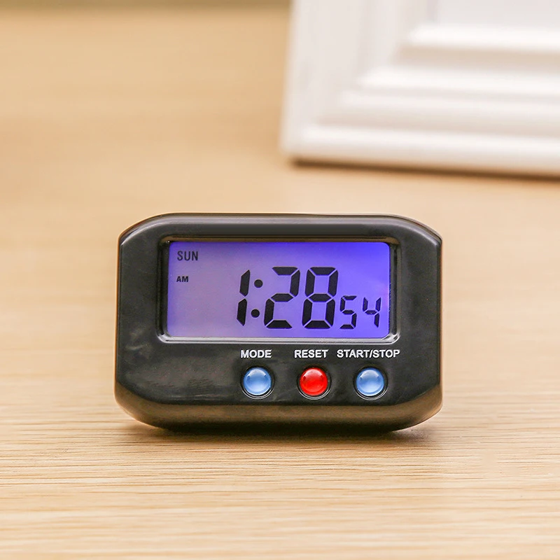 Mini Small LCD Digital Time & Date Alarm Clock Stop Snooze Night Light