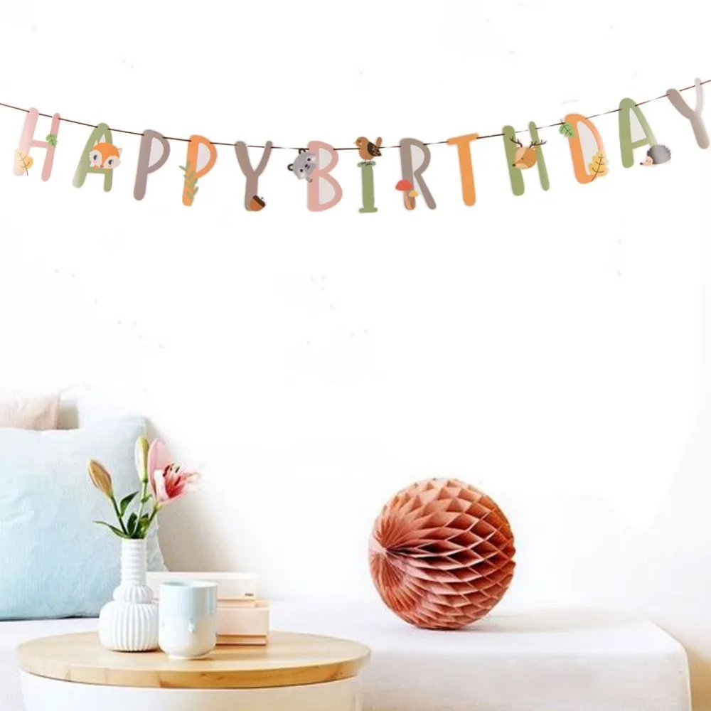 

Jungle Party Animal Decorations 1pc Happy Birthday Banner For Birthday Party Decorations Kids Spring Summer Birthday Supplies