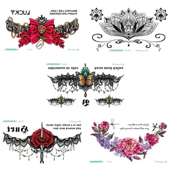 

2019 new color personality fashion waterproof chest stickers sternal stickers tattoo stickers